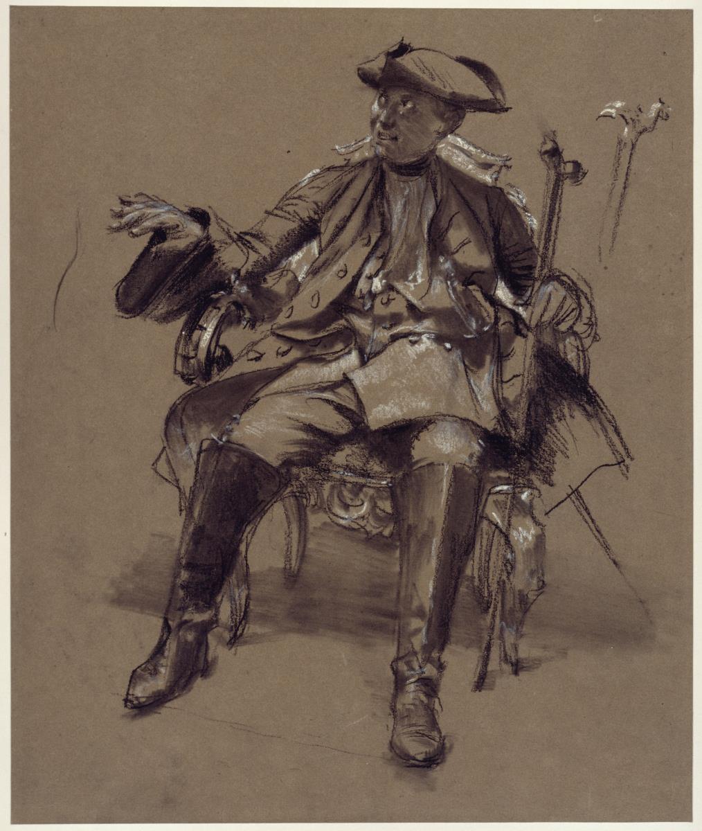 Modellstudie zu Friedrich I. im Sessel