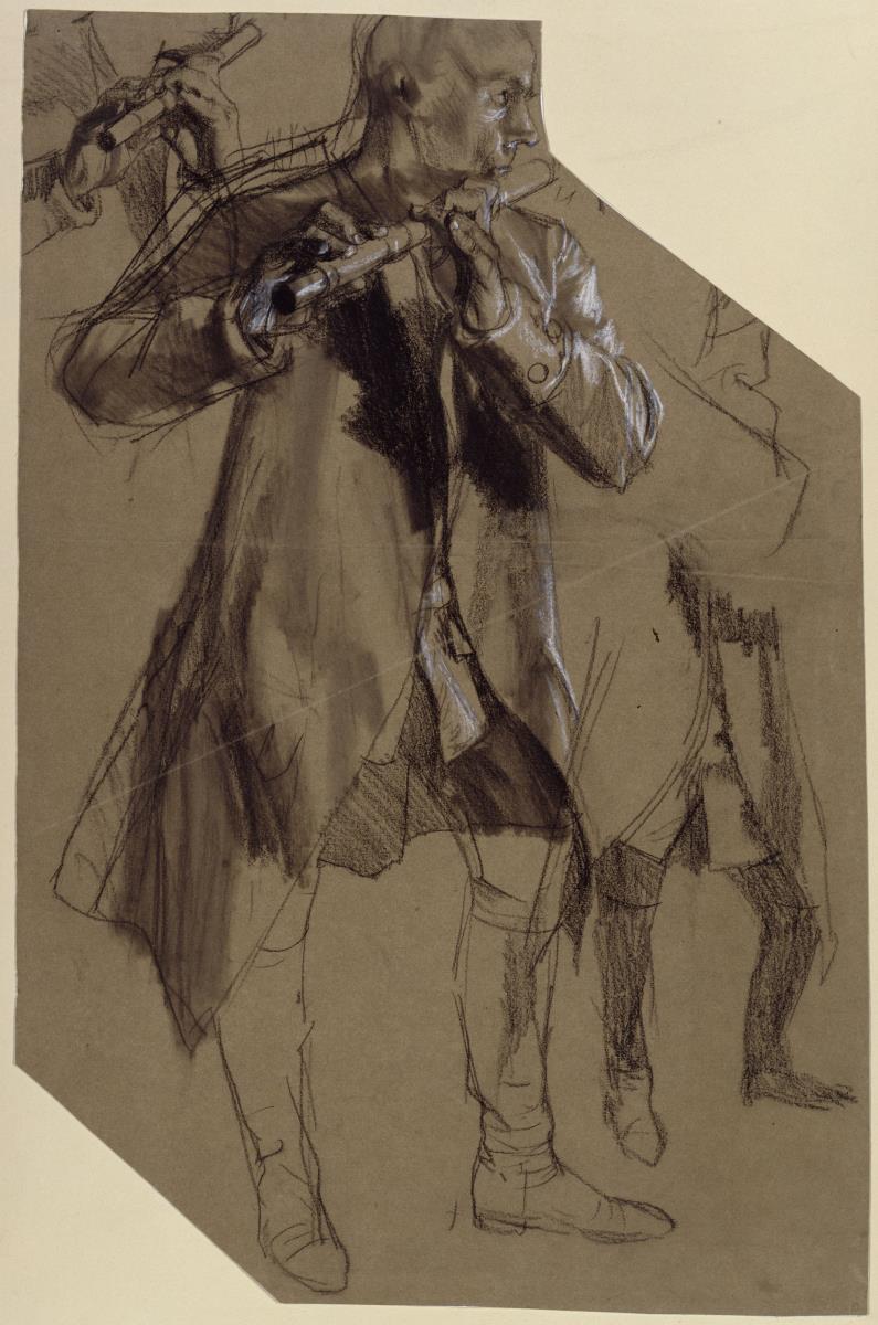 Modellstudie für Friedrich II. zum Gemälde "Flötenkonzert Friedrichs des Großen in Sanssouci"