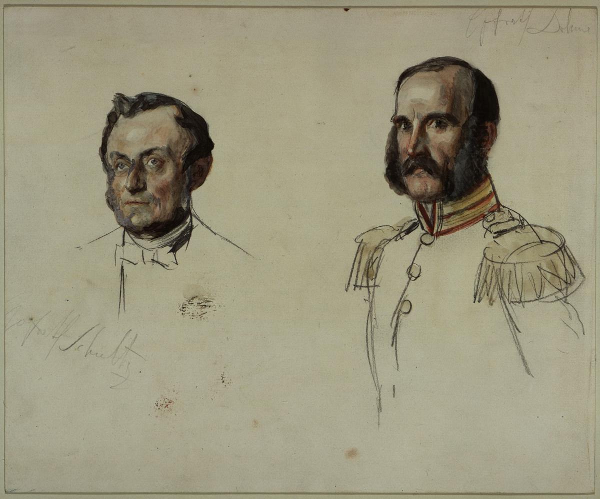 Hofrat E. Dohme, Hofrat Schulz. Studie zum Gemälde "Krönung Wilhelms I. in Königsberg"