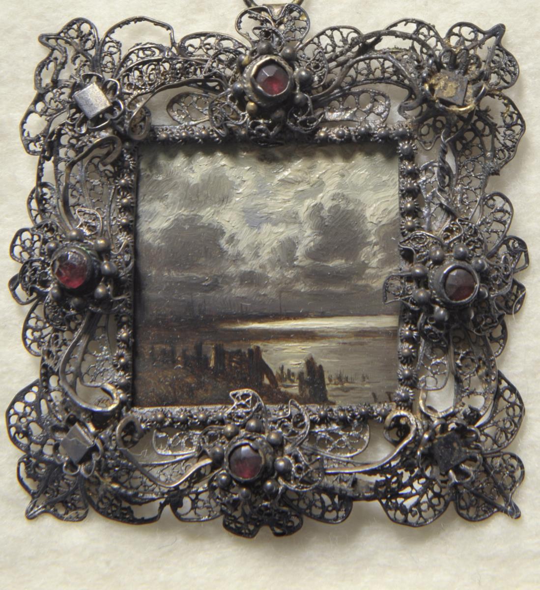 Seestück, Gewitterbleuchtung. Miniatur aus der Sammlung Loewe