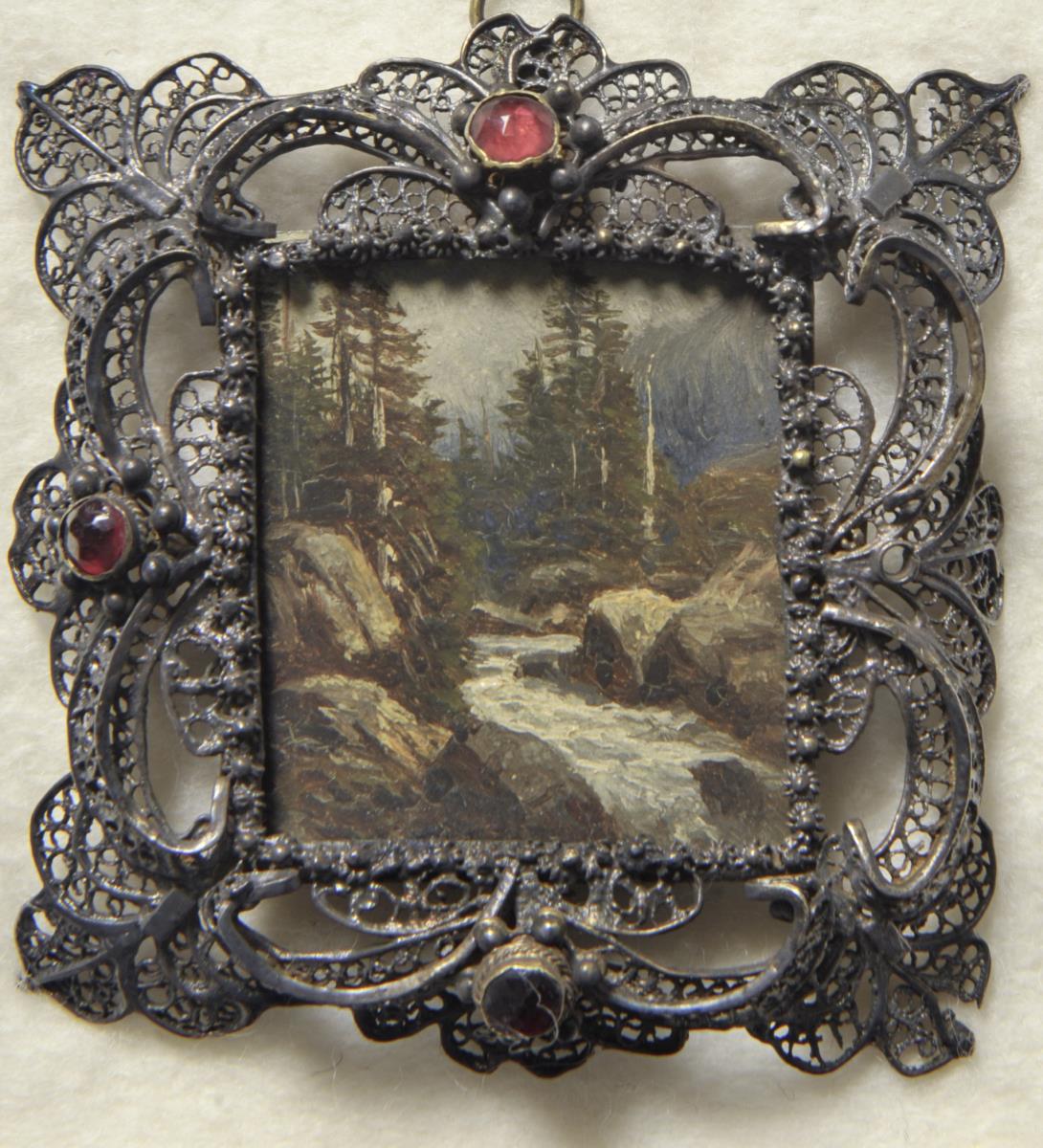 Gebirgsbach. Miniatur aus der Sammlung Loewe
