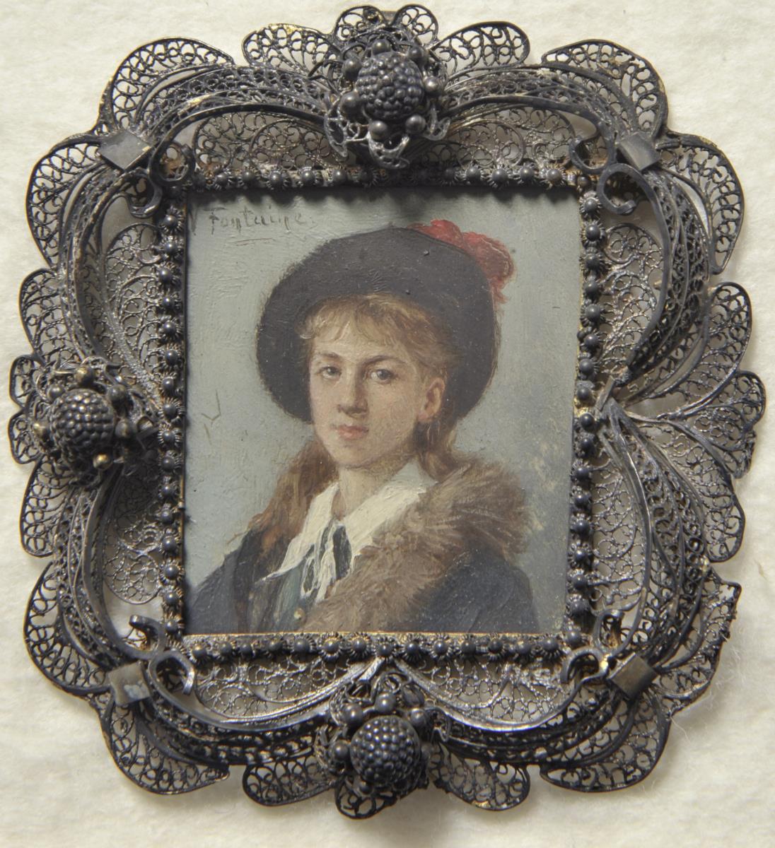 Mädchenbildnis. Miniatur aus der Sammlung Loewe