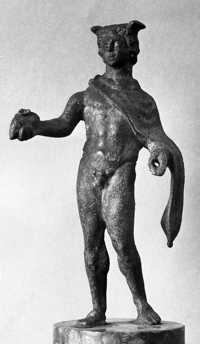 Römische Statuette des Merkur mit eingelegten Augen
