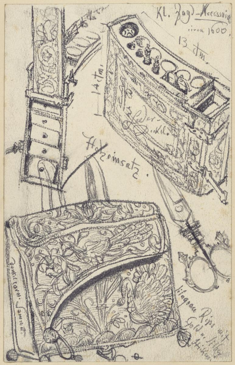 Patronentasche mit Reiseapotheke zum Jagdsattel des Kurfürsten Johann Georg I. von Sachsen aus dem Jahr 1618, Historisches Museum, Dresden
