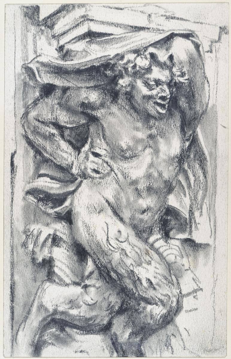Faun als Atlant an der nordöstlichen Bogengalerie des Zwingers in Dresden
