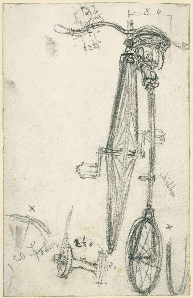 Hochrad, ansicht von hinten und Details
