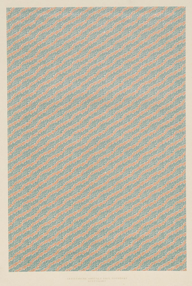Lithografiertes Papier (florales Flächenmuster)