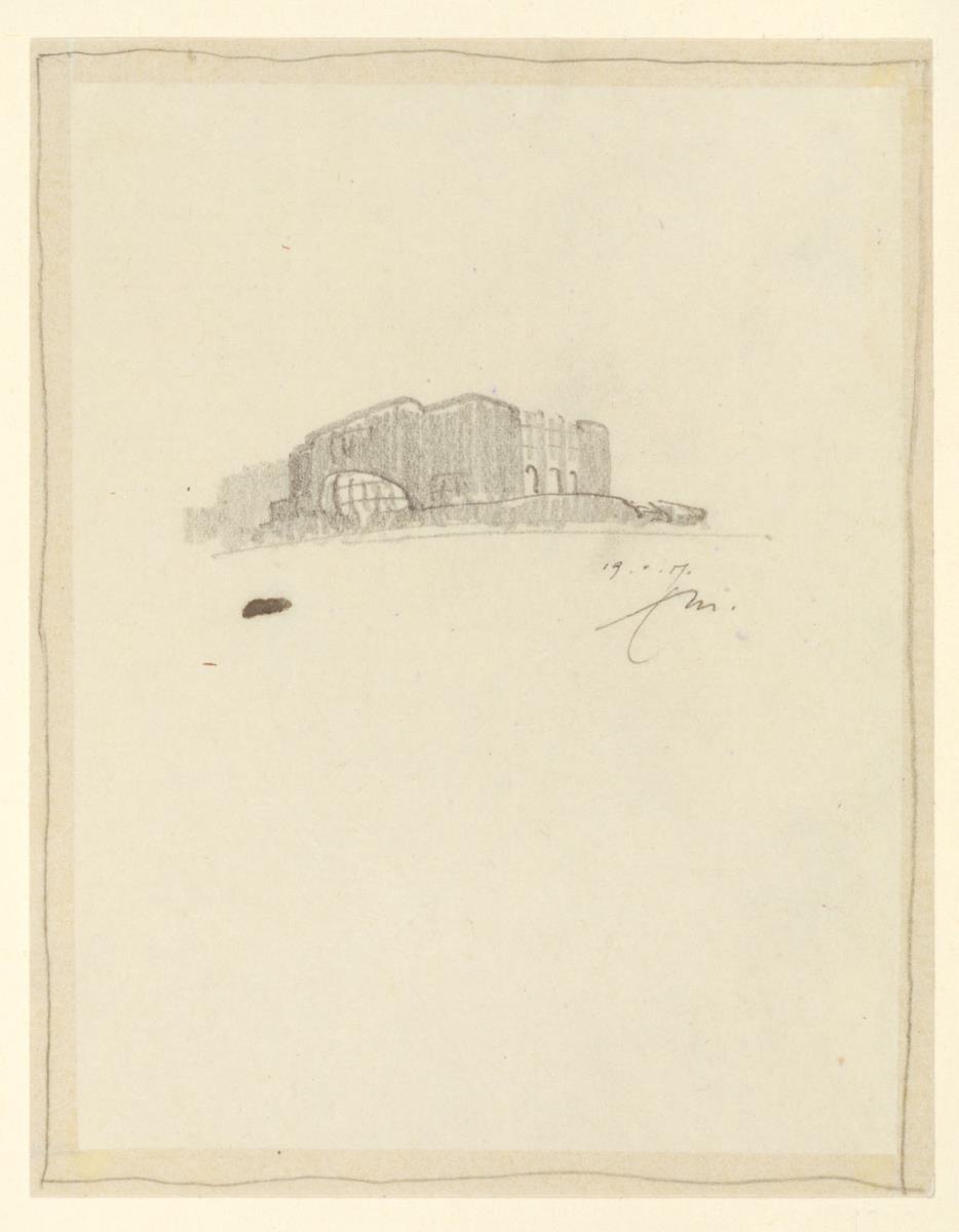 Imaginäre Skizze für eine Villa Erich Mendelsohns, enstanden an der russischen Front