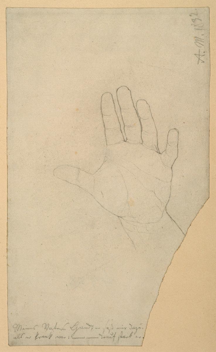 "Meines Vaters Hand; er saß mir dazu, als er krank war:_ _drauf starb er"