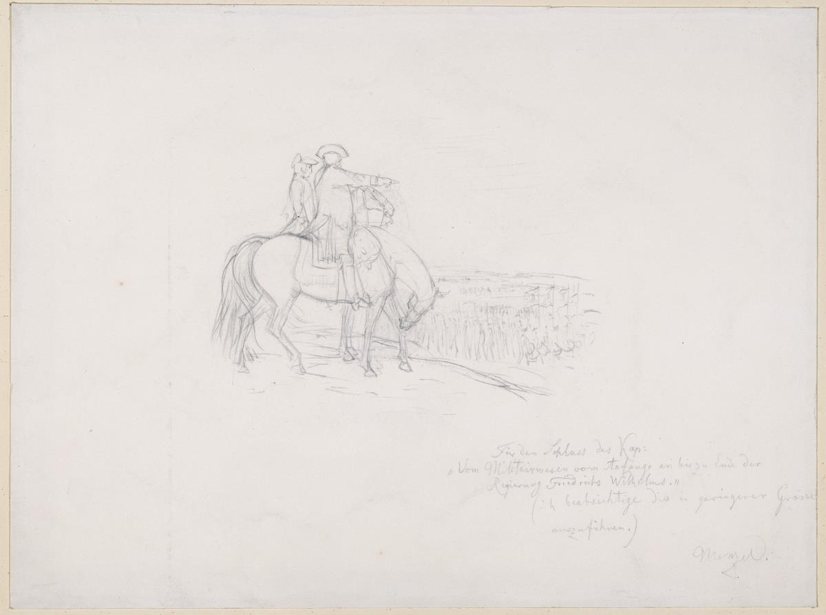 Friedrich Wilhelm I. mit dem Kronprinzen Friedrich. Studie zu "Werke Friedrich des Großen"