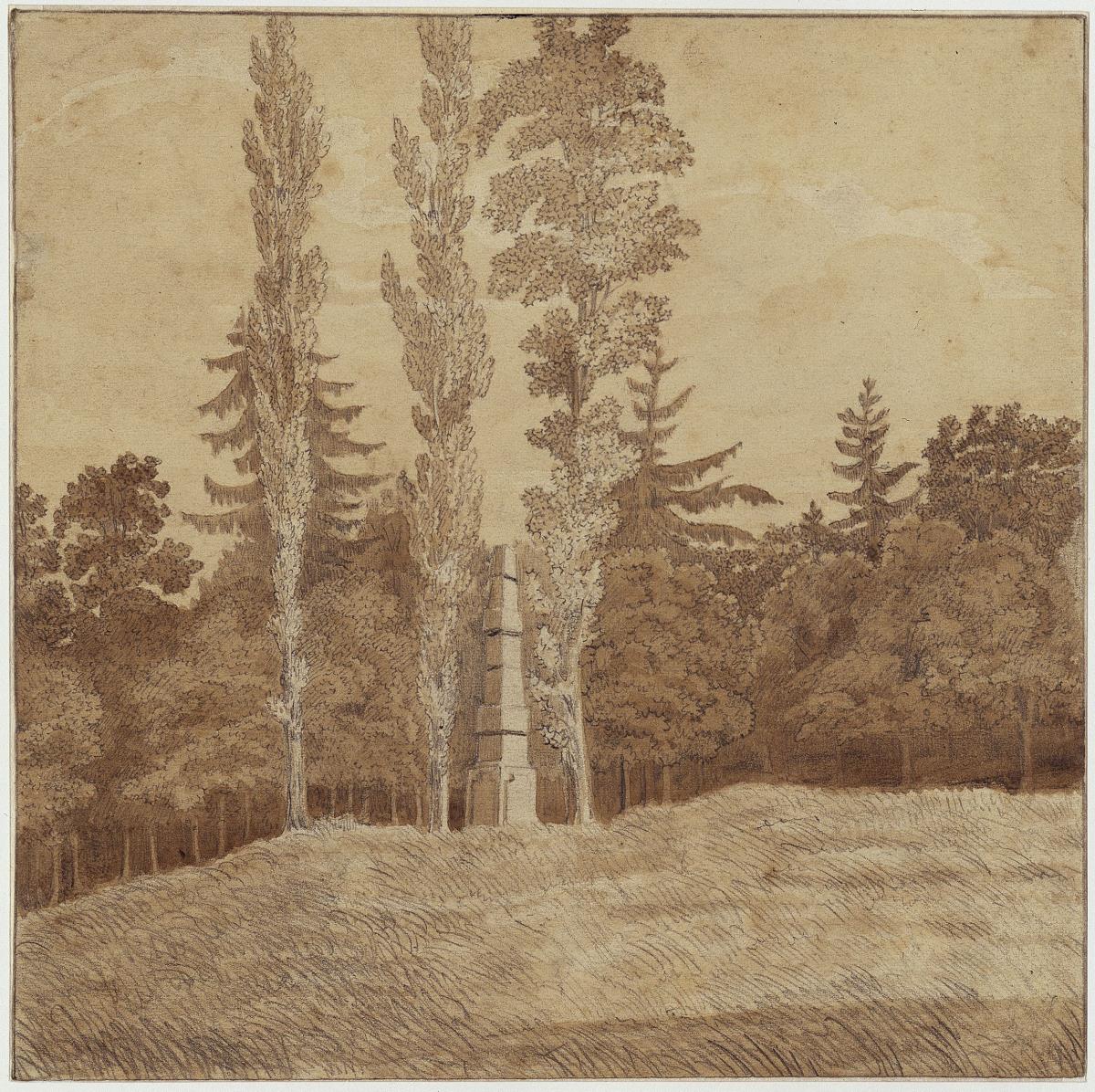 Waldlichtung mit Obelisk im Seifersdorfer Tal