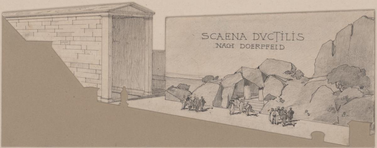 Wien, die scaena ductilis des Theaters in Megalopolis; Skizze zu Taf. IV des Streit`schen Theaterbuches