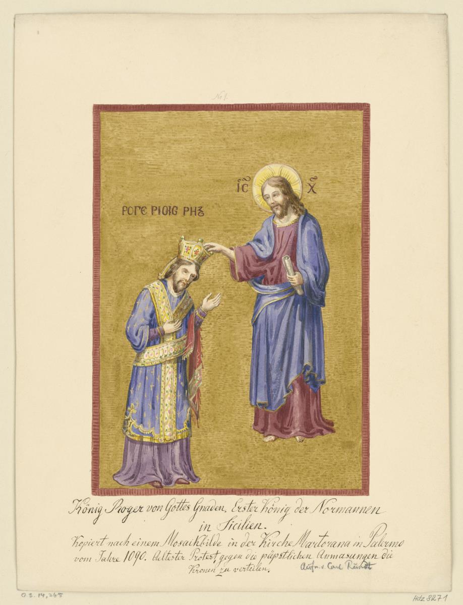 Aufnahme eines Mosaiks aus der Kirche Martorana in Palermo