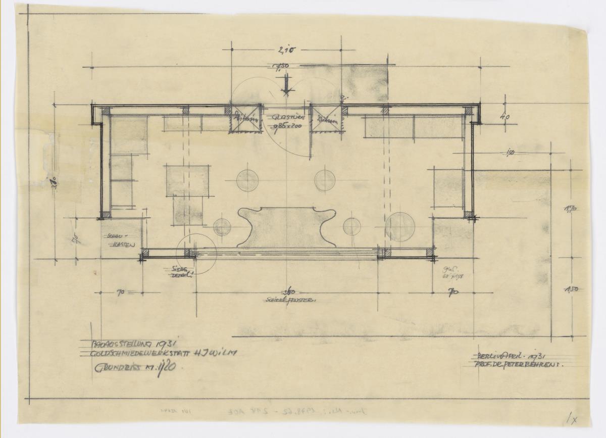 Deutsche Bauausstellung, Berlin, Kiosk Goldschmiede H.J. Wilm, Grundriss