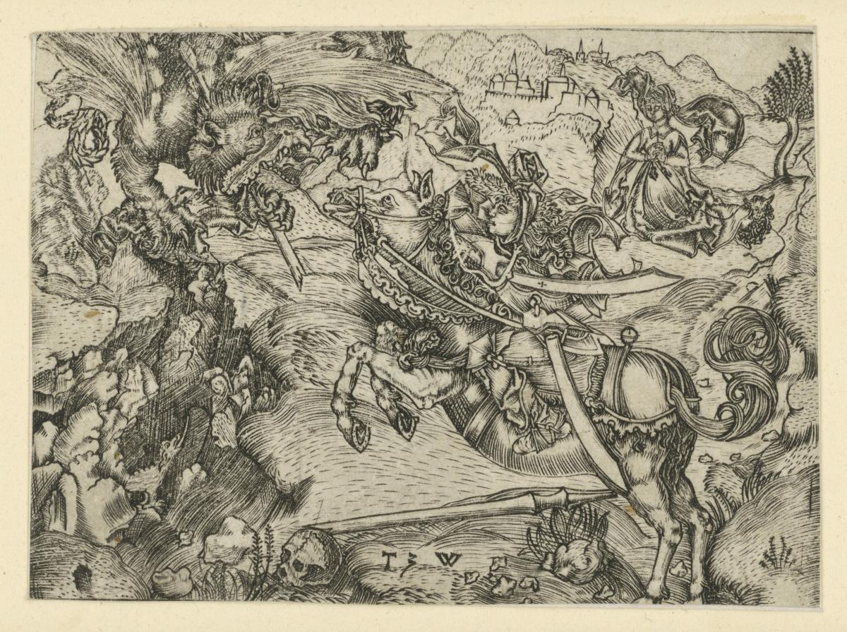 Heiliger Georg kämpft mit dem Drachen