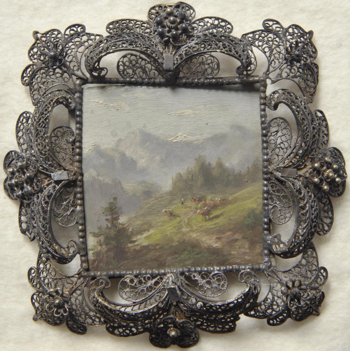 Gebirgslandschaft. Miniatur aus der Sammlung Loewe