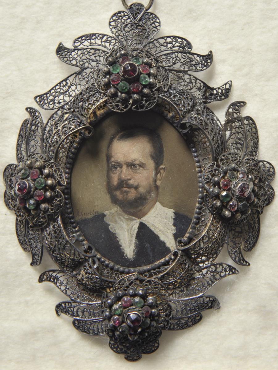 Porträt des Buchhändlers Ackermann in München. Miniatur aus der Sammlung Loewe