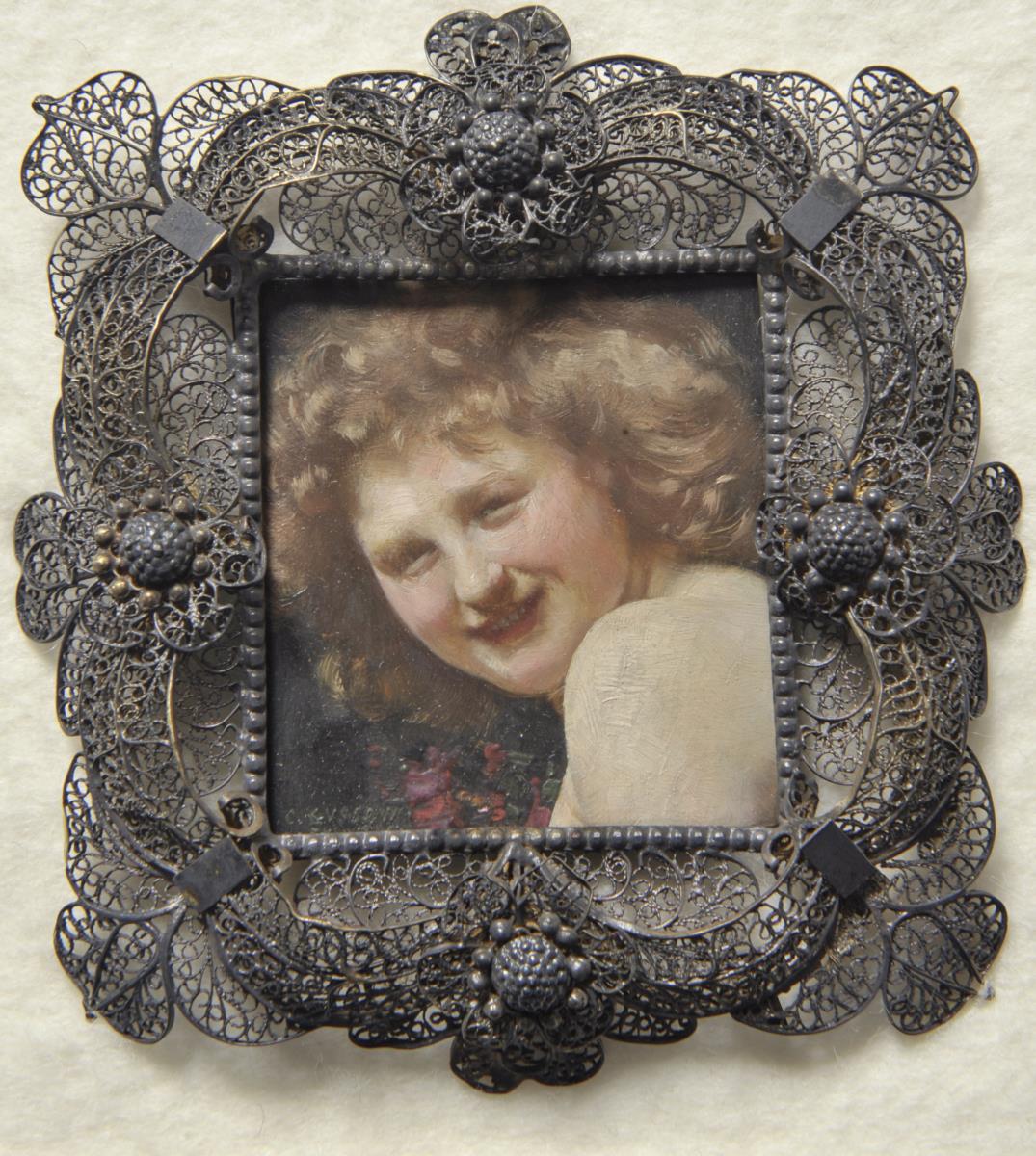 Frauenkopf. Miniatur aus der Sammlung Loewe