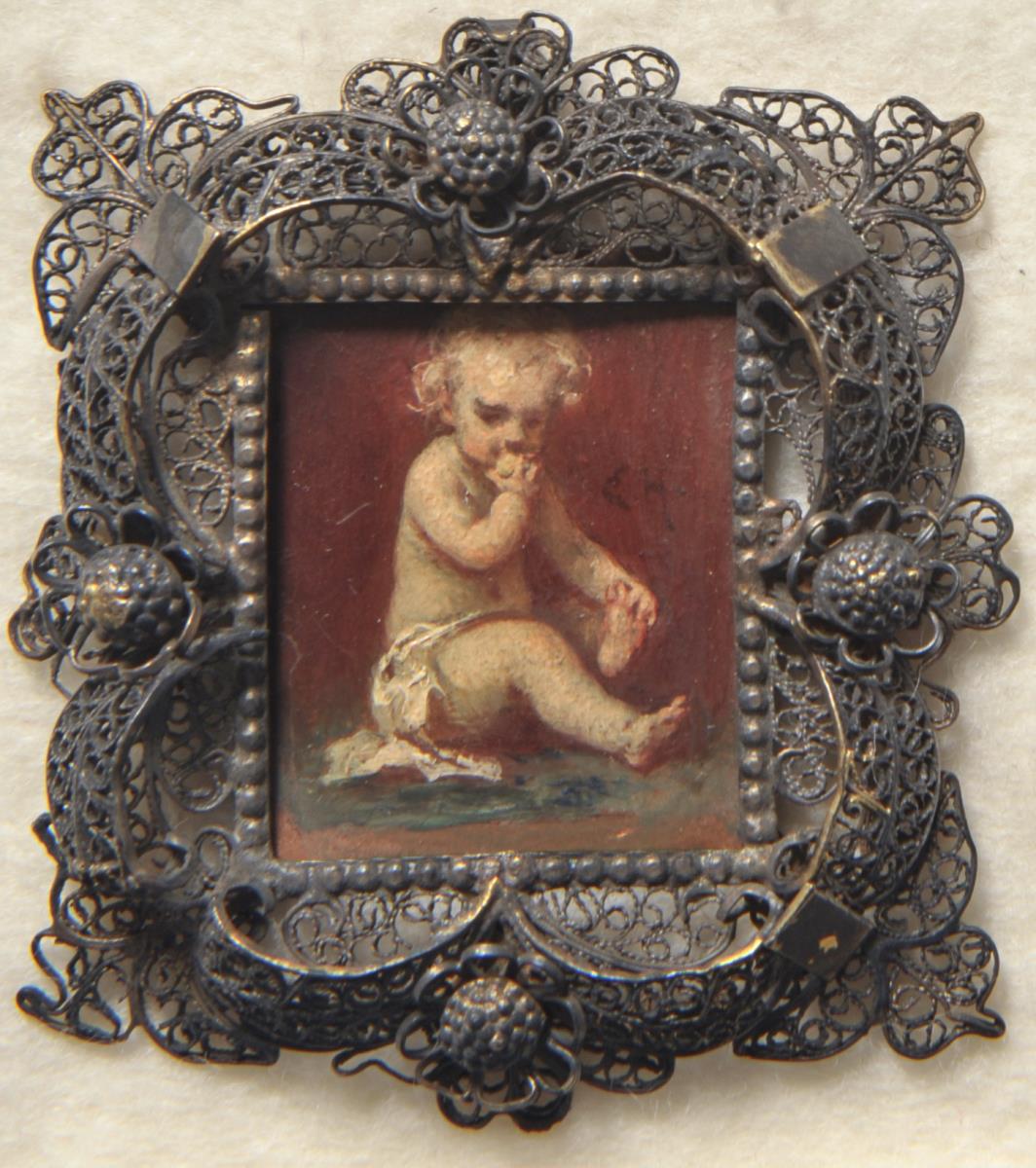 Nacktes Kind. Miniatur aus der Sammlung Loewe