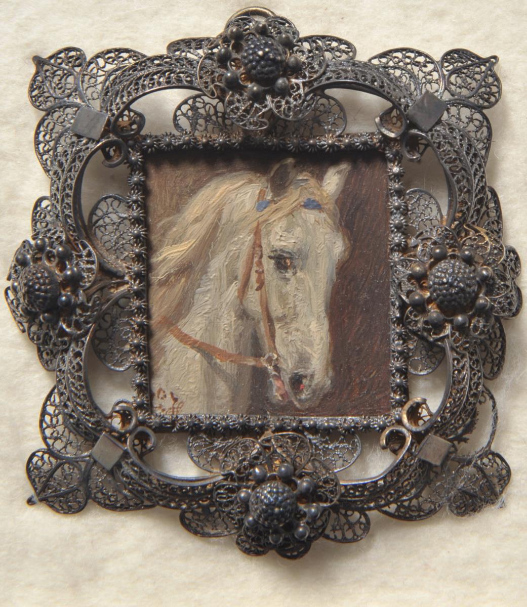 Pferdekopf. Miniatur aus der Sammlung Loewe