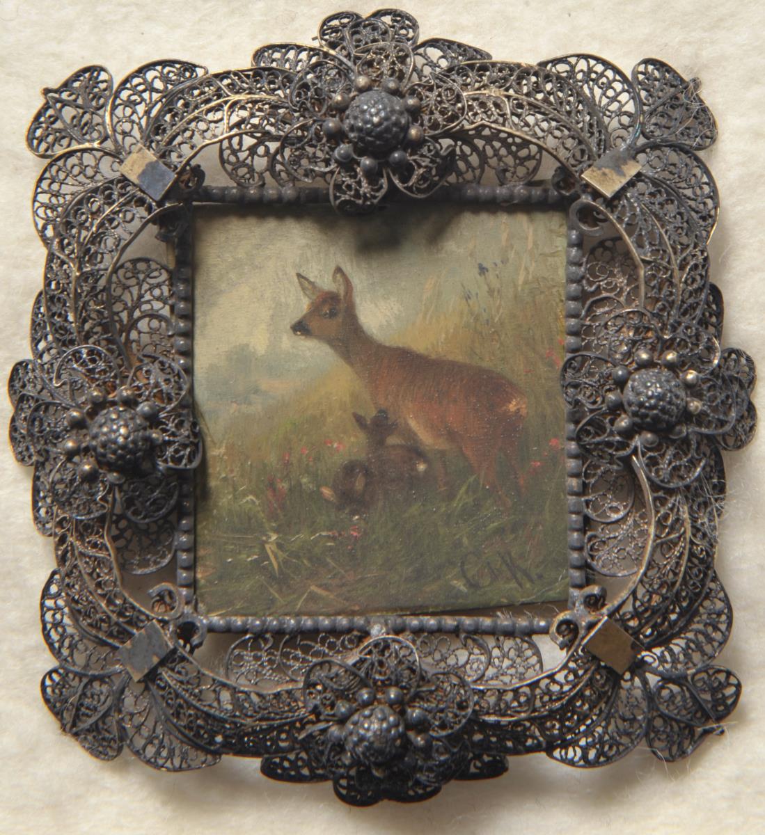 Rehe. Miniatur aus der Sammlung Loewe