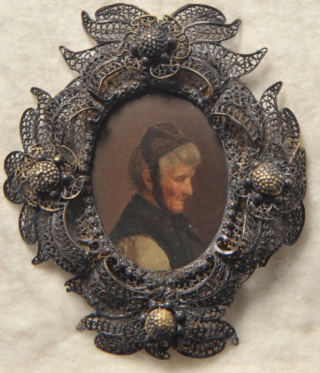 Alte Bauernfrau. Miniatur aus der Sammlung Loewe