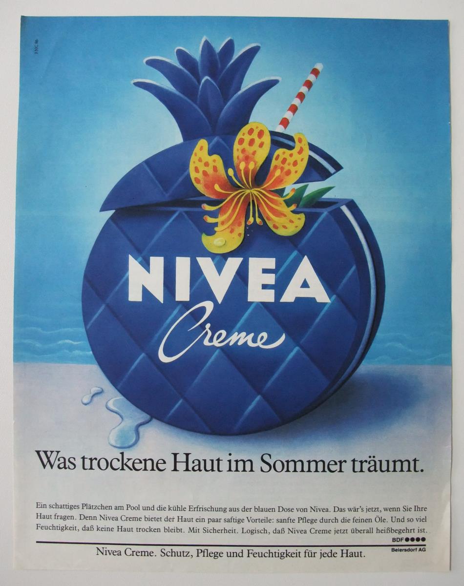 Nivea-Creme "Was trockene Haut im Sommer träumt."
