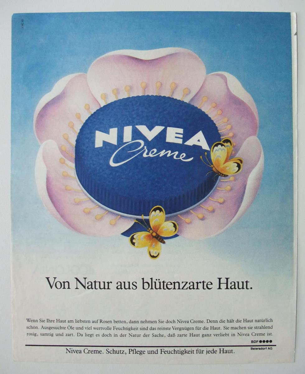Nivea-Creme "Von Natur aus blütenzarte Haut."
