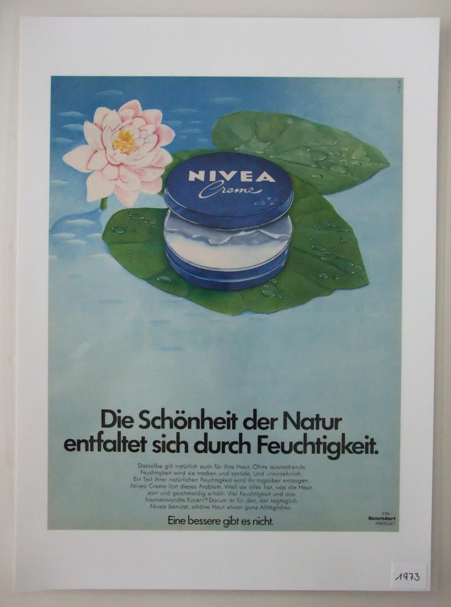 Nivea-Creme "Die Schönheit der Natur entfaltet sich durch Feuchtigkeit."