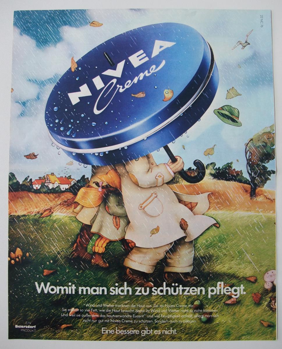 Nivea-Creme "Womit man sich zu schützen pflegt."