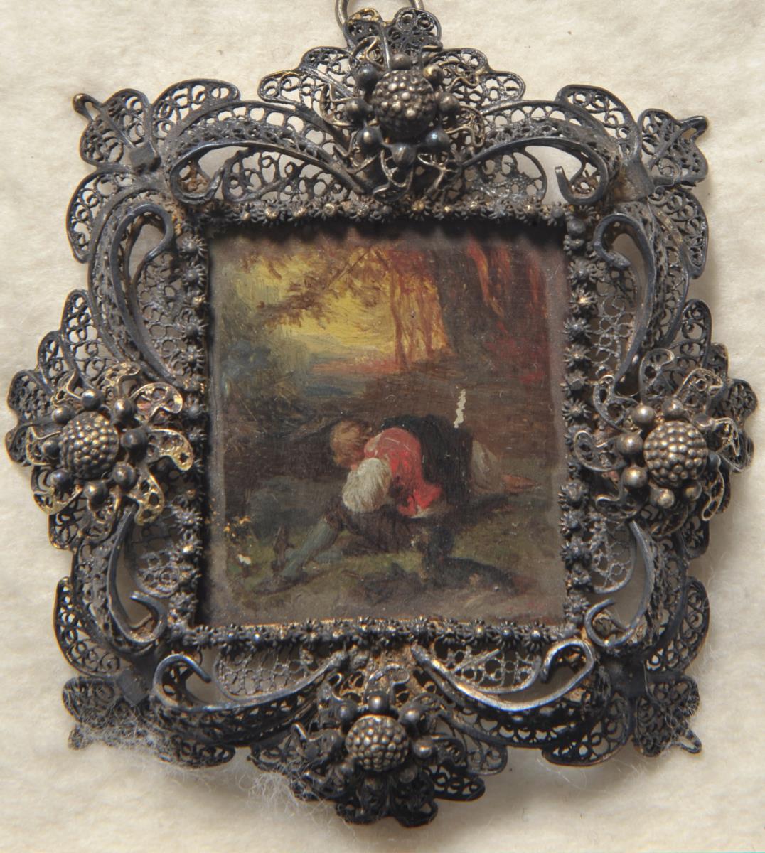 Ruhepause auf der Wanderschaft. Miniatur aus der Sammlung Loewe