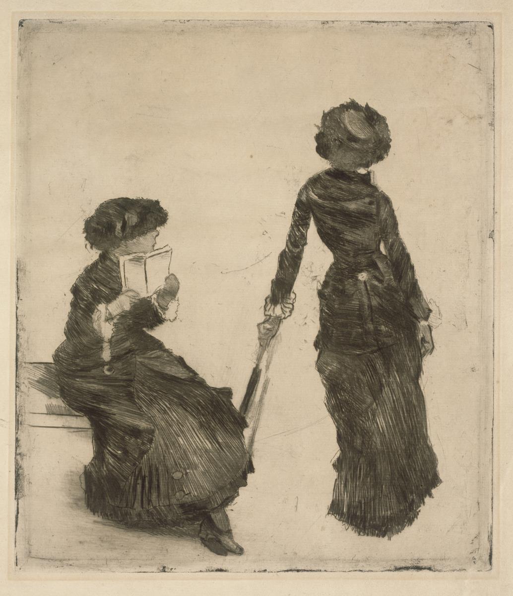 Die Malerin Mary Cassatt im Louvre (Antikensammlung)
