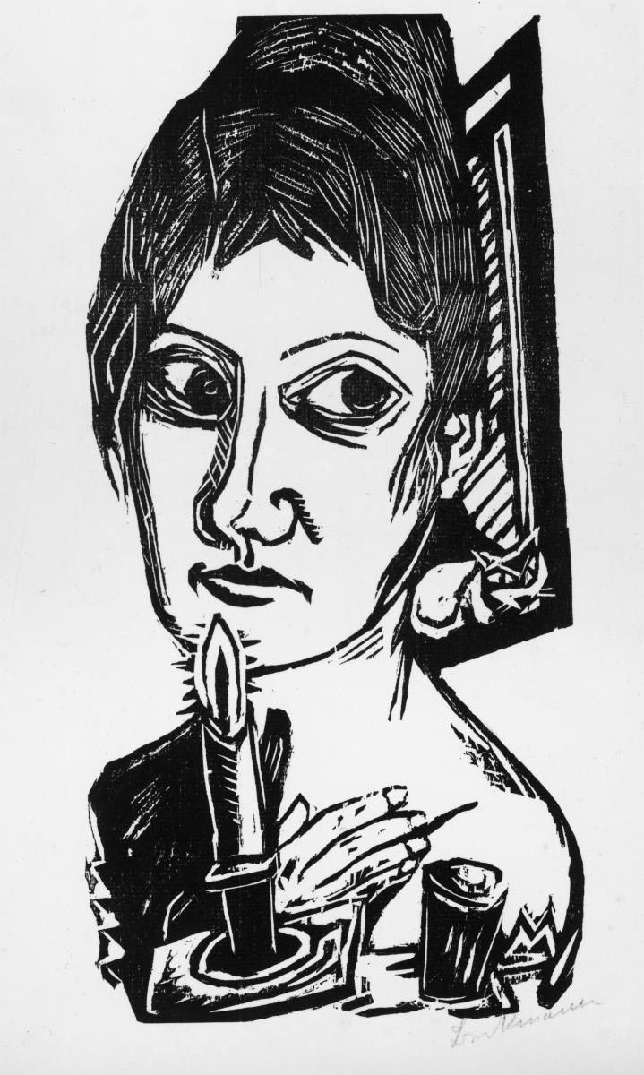 Frau mit Kerze