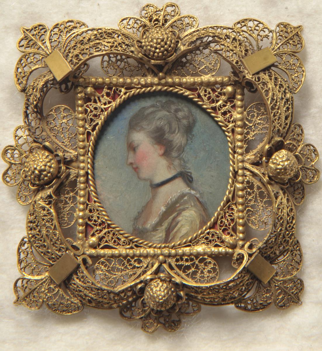 Gepuderte Dame. Miniatur aus der Sammlung Loewe