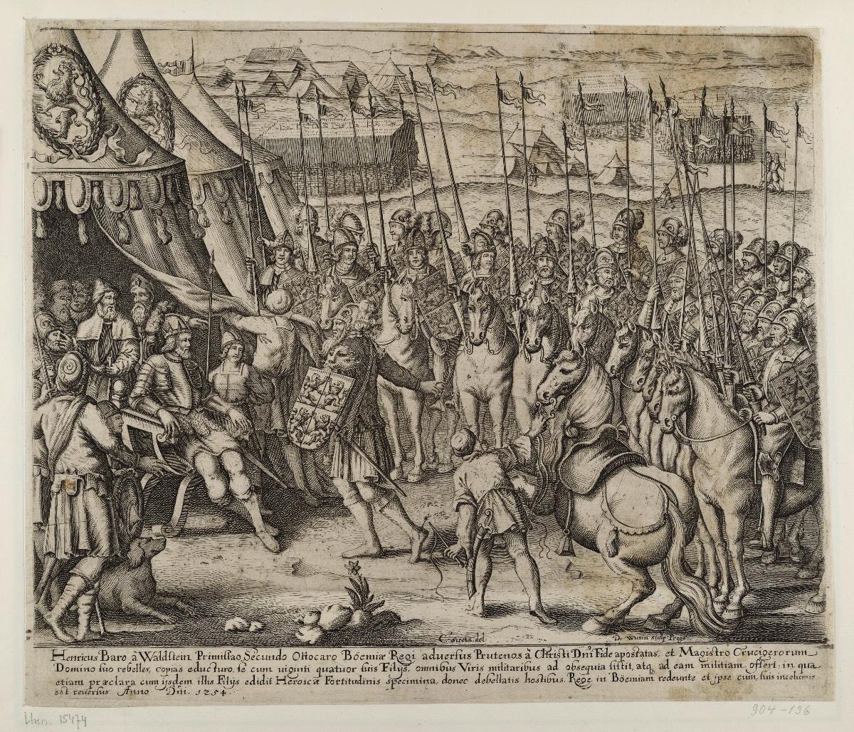 Heinrich von Waldstein mit 24 Söhnen vor Ottokar II. von Böhmen 1254