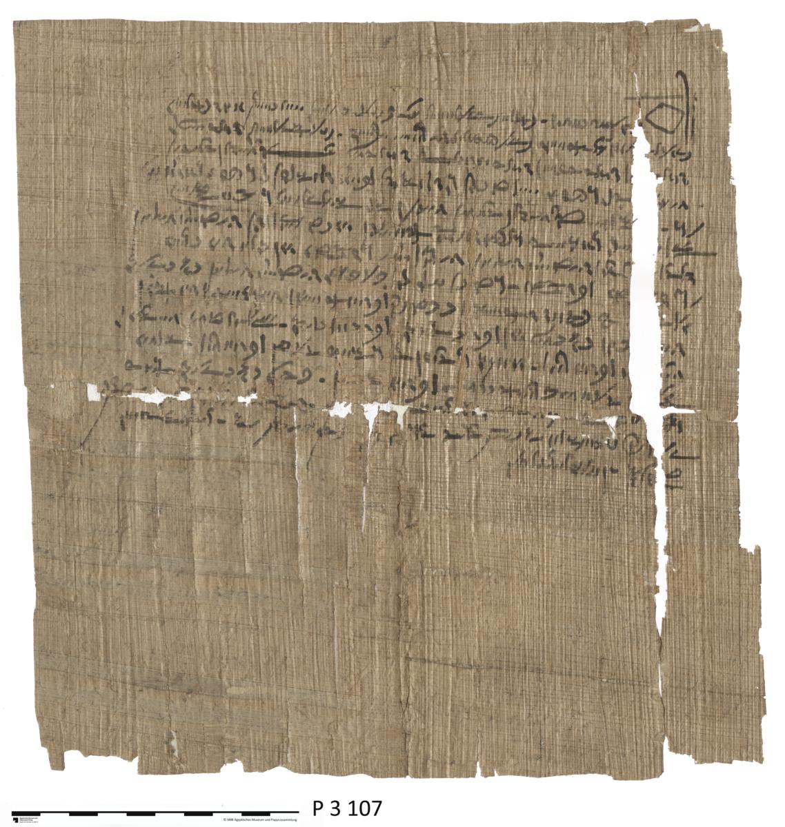 Demotischer Papyrus mit einer Verkaufsurkunde über Grabliturgien