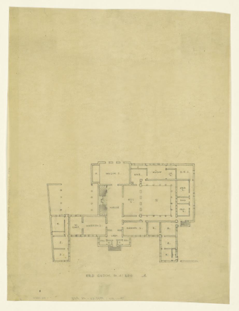 Wohnhaus Alexander Hoffmann, Wien, Erdgeschoss, Grundriss 1