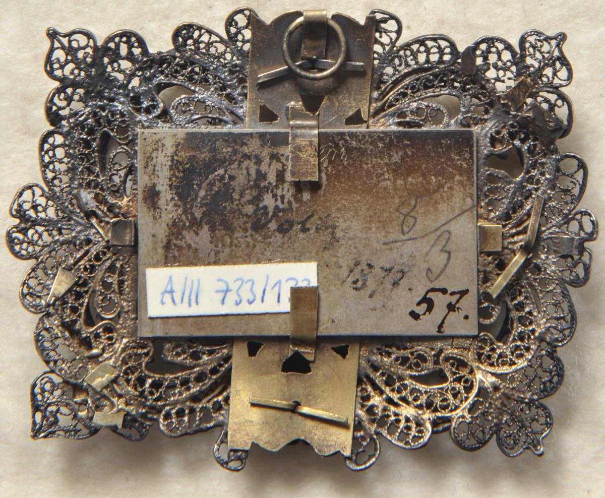 Kuh im Stall. Miniatur aus der Sammlung Loewe