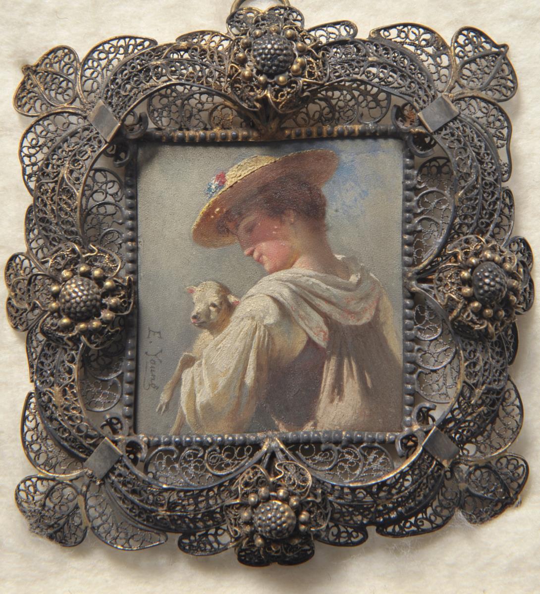 Schäferin. Miniatur aus der Sammlung Loewe