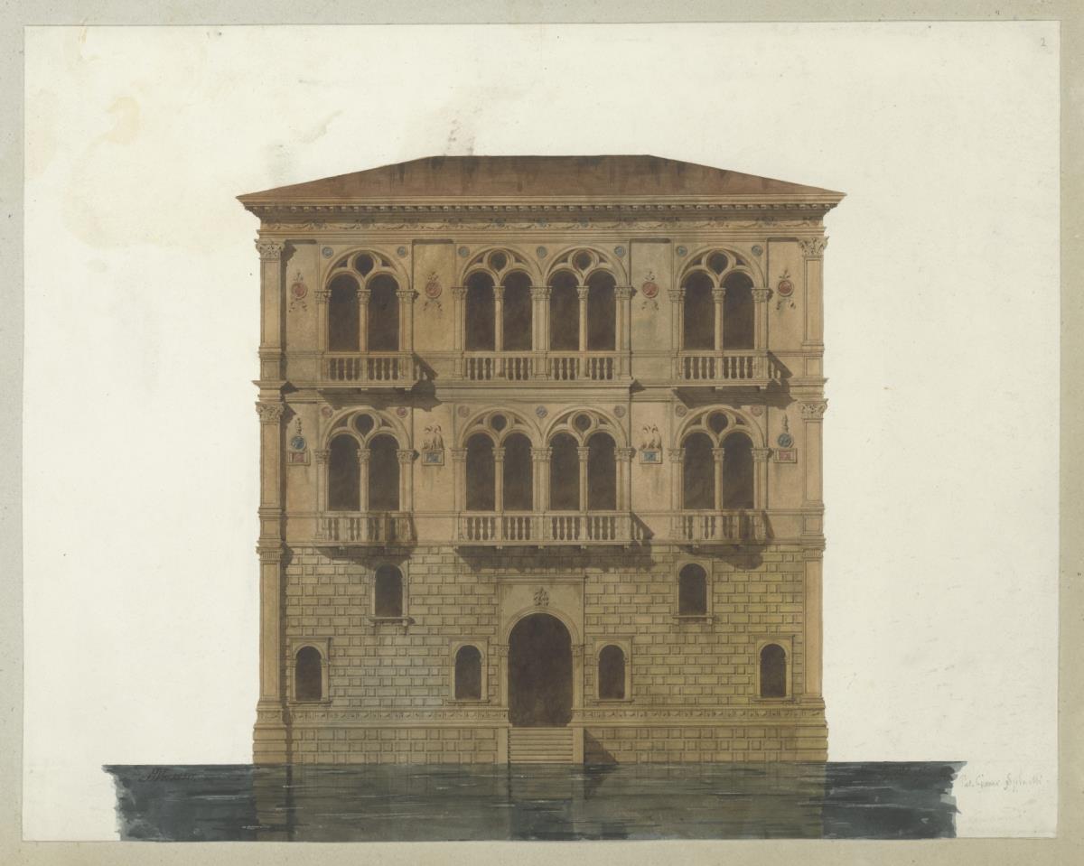 Skizzenbuch Italienreise, Venedig, Palazzo Corner Spinelli