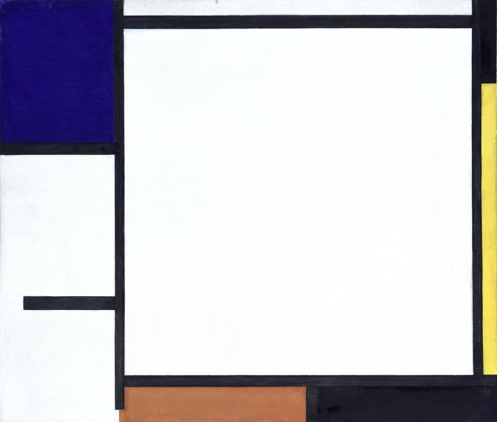 Komposition mit Blau, Schwarz, Gelb und Rot