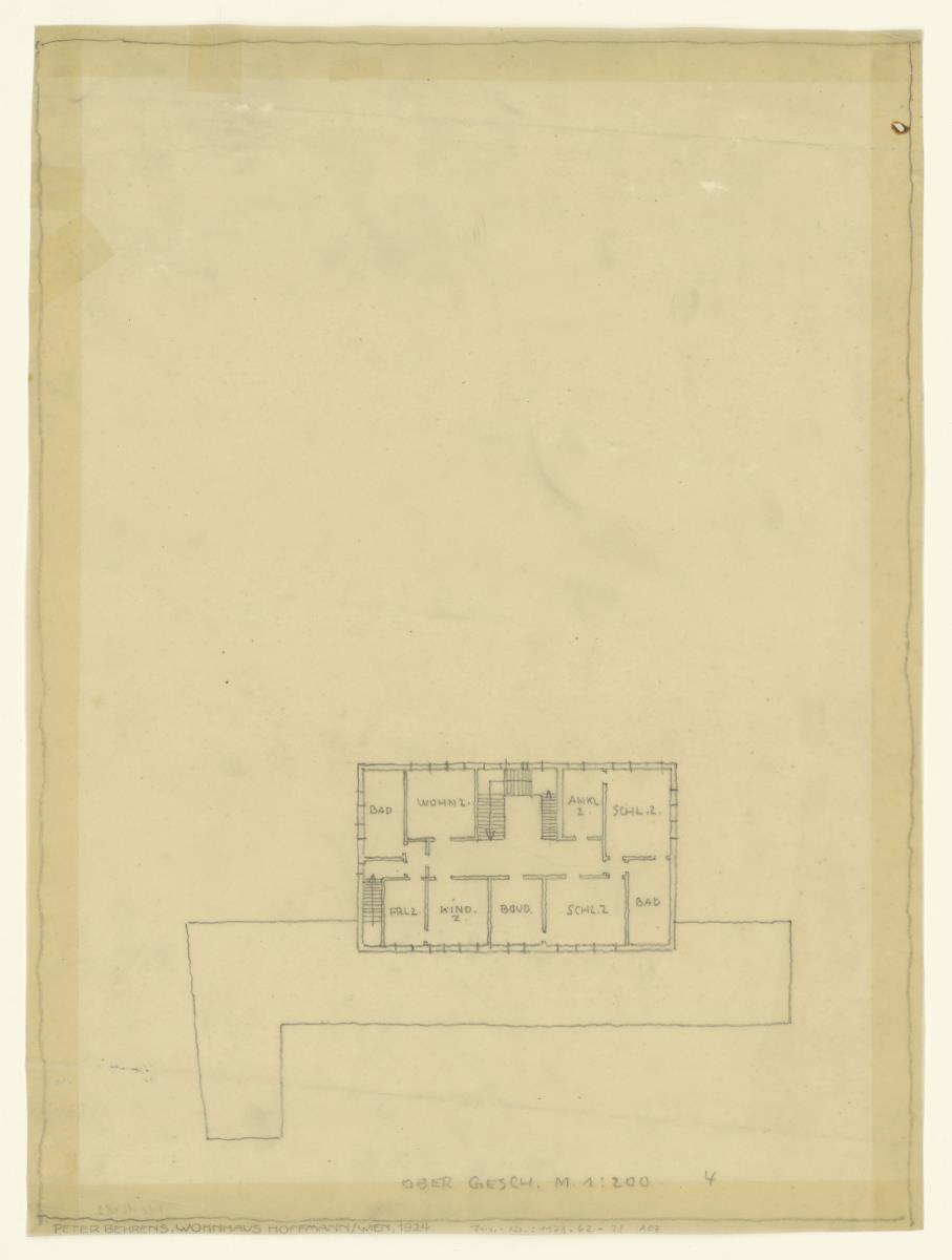 Wohnhaus Alexander Hoffmann, Wien, Obergeschoss Grundriss 4