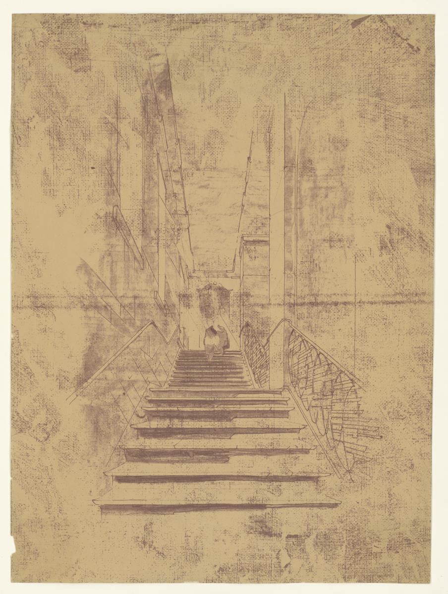 Erzabtei St. Peter, Salzburg, St. Peterskirche, Treppenaufgang, Lichtpause