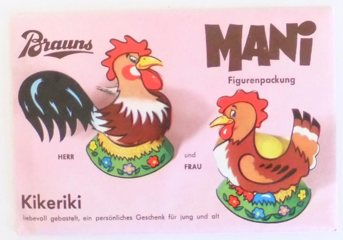 Brauns Mani Figurenpackung. Herr und Frau Kikiriki.