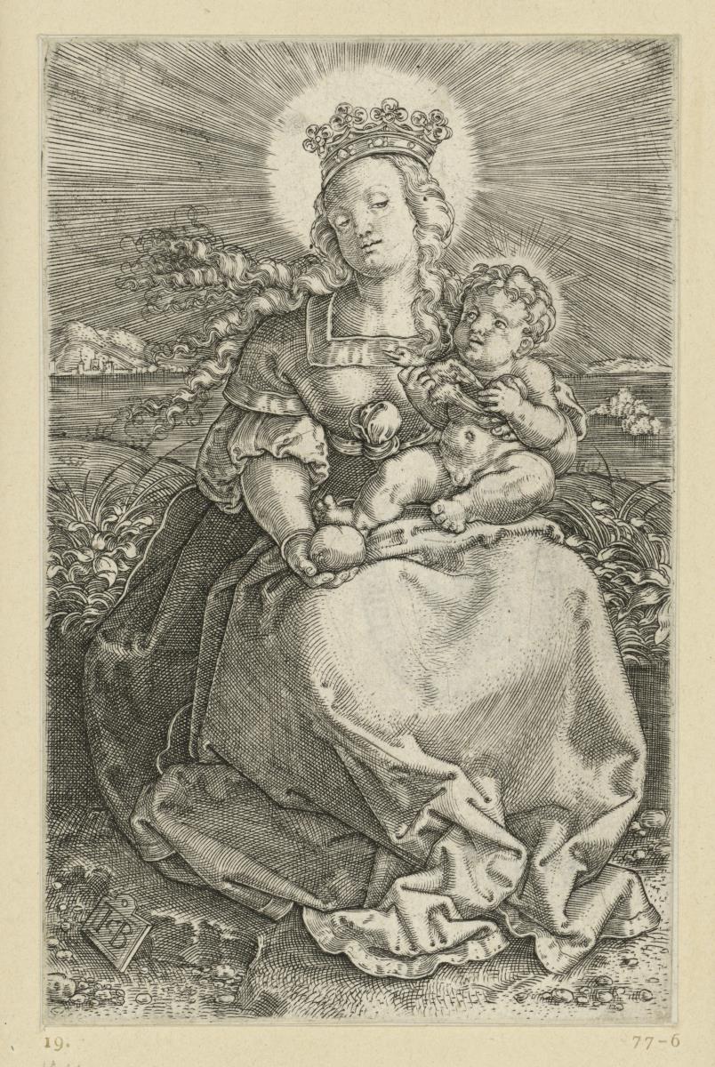 Maria mit Kind auf der Rasenbank