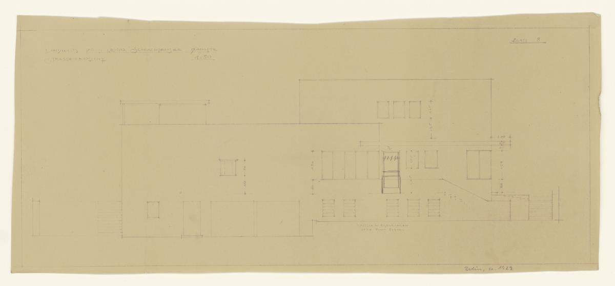 Landhaus Prof. Lewin, Berlin Schlachtensee, Straßenansicht, Lichtpause
