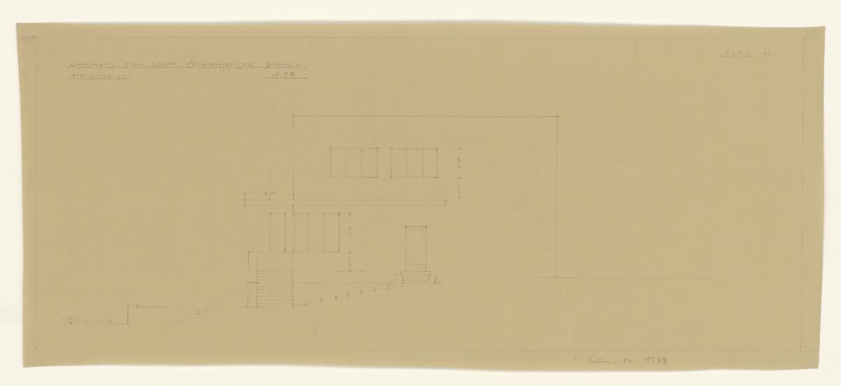 Landhaus Prof. Lewin, Berlin Schlachtensee, West-Seite, Aufriss, Lichtpause
