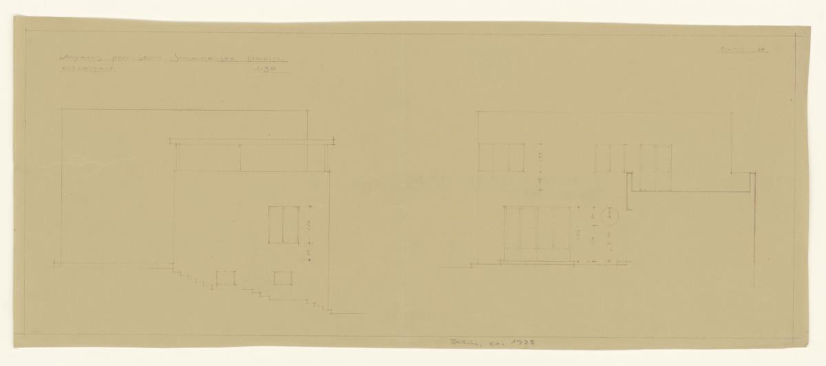 Landhaus Prof. Lewin, Berlin Schlachtensee, Ostseite, Lichtpause