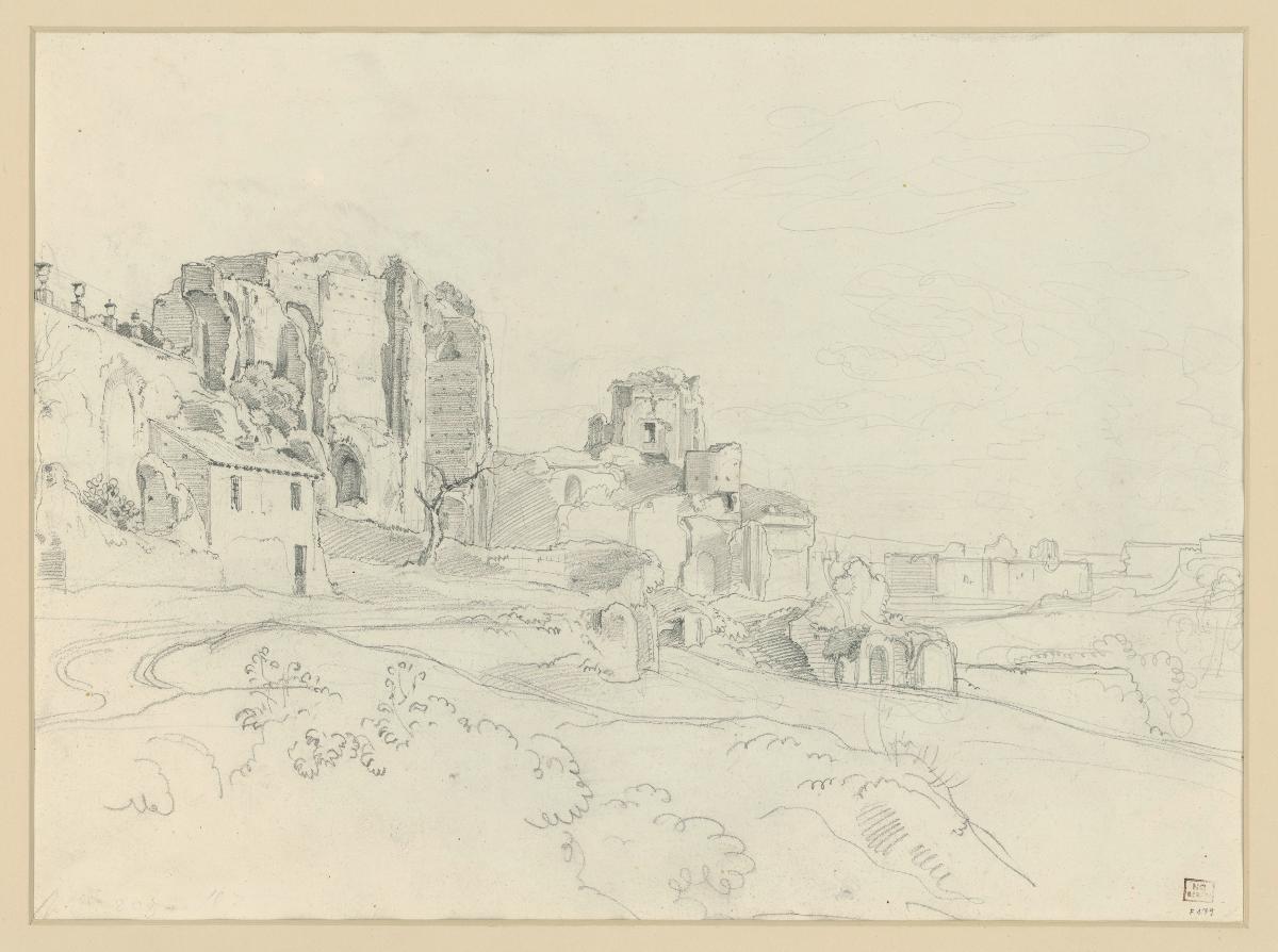 Italienische Landschaft mit Ruinen