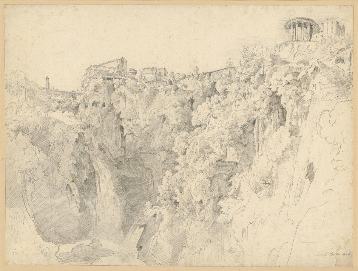 Blick auf Tivoli mit dem Tempel der Sibylle